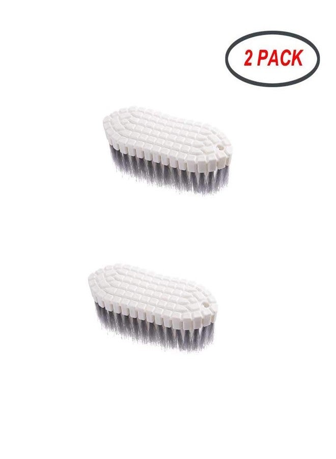 Leeonz Bendable Brush Scrub Sink Cleaning Brush for Tubs, Tile Walls, Countertops and Floors (White and Silver, 15.5 x 5.8 x 4 cm) 2 Pack - Image 2